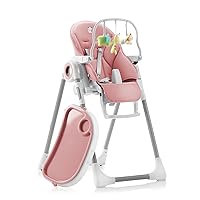 Vista 9 de Silla alta para bebé ajustable a 7 alturas diferentes - Sillas altas plegables para bebés y niños pequeños - Silla para comer de bebé - Negro