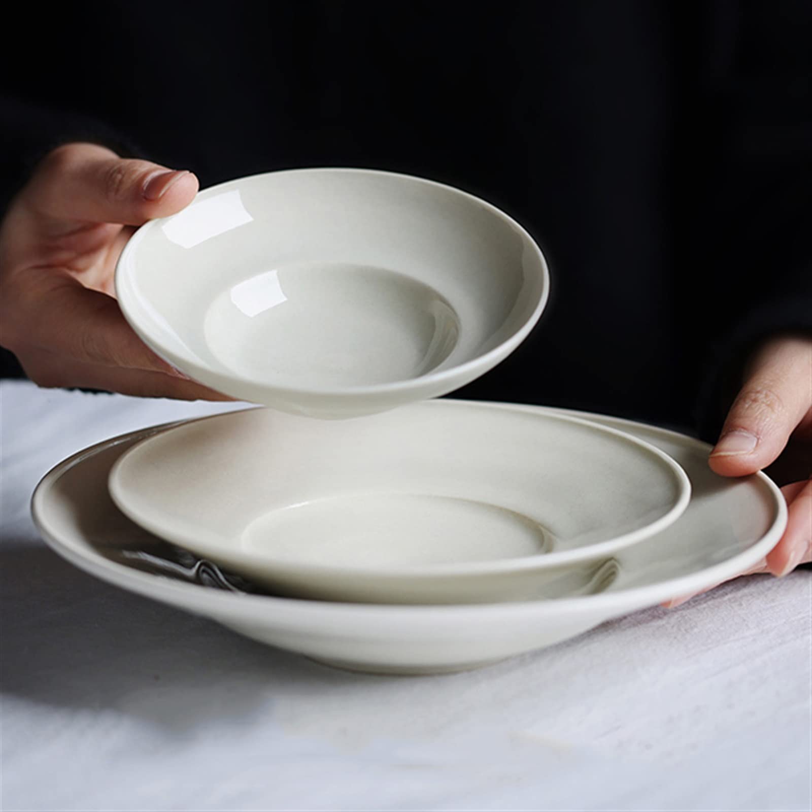 Talerz ceramiczny Ceramiczny talerz głęboki Zastawa stołowa Talerz śniadaniowy Talerz na owoce Solidny talerz sałatkowy Talerz deserowy Talerz obiadowy Kuchnia Restauracja Talerz domowy duży talerz do