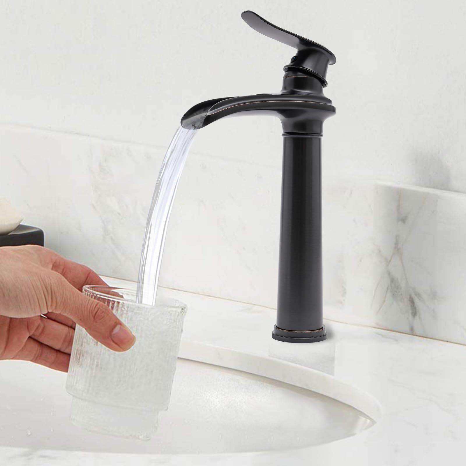 Grifo de baño con cascada, grifo de baño con palanca única para baño/cocina/ducha tipo palanca retro latón lavabo grifos