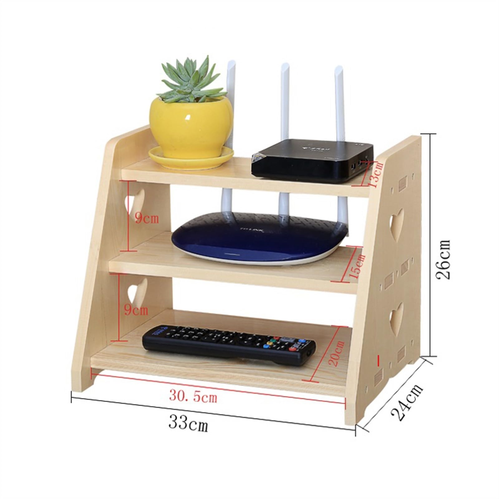 Caja organizadora de cables Caja de almacenamiento de enrutador sin perforaciones de madera maciza, estante de decodificador, estante wifi, pared colgante, estante de colocación de gatos, caja de cubi