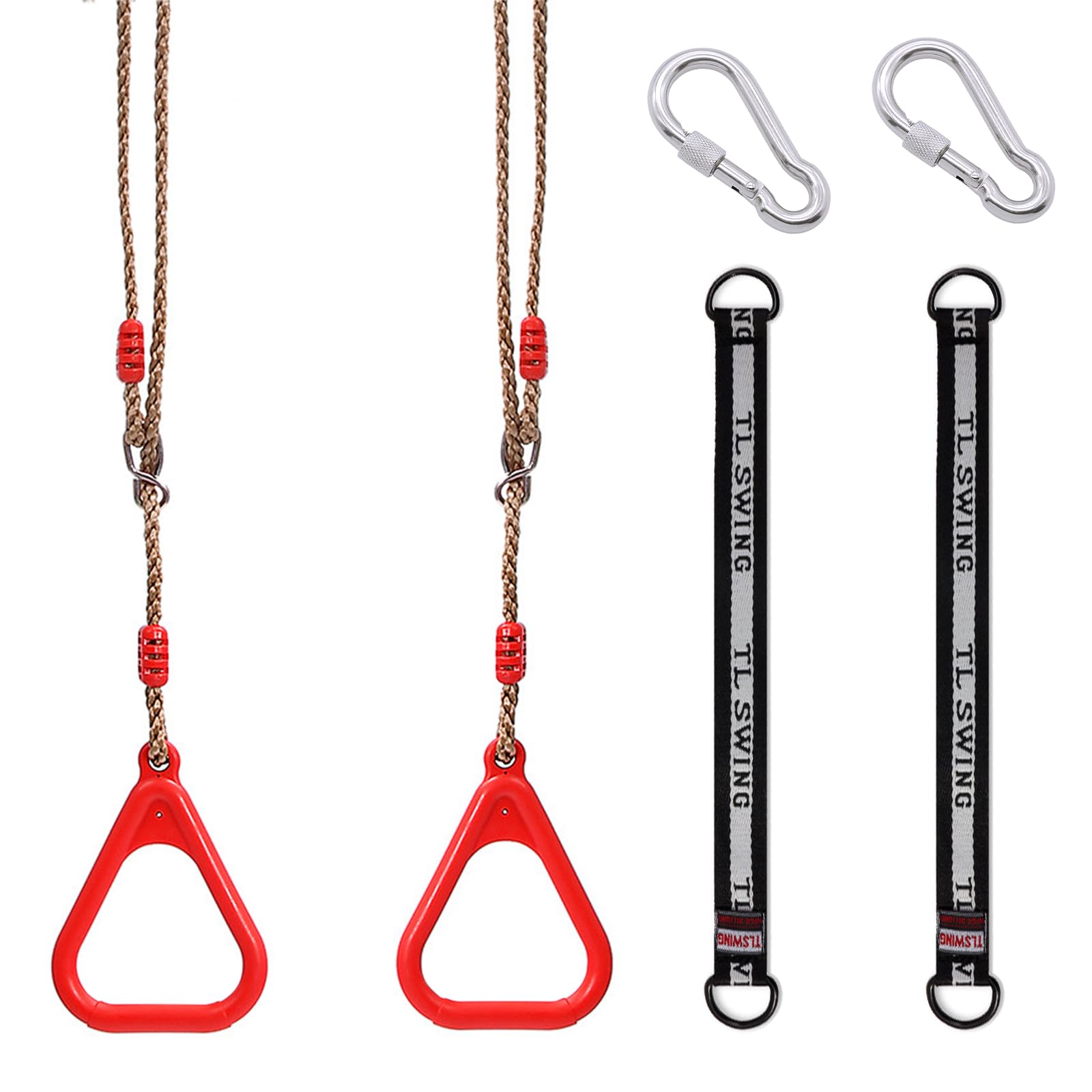 Columpio de Árbol, Columpio Jardin, Columpio Niños Acompañados por un Adulto, Multifunción Columpio con Anillos de plástico, Anillos para Colgar, Soporta hasta 120 kg para Interior y Exterior