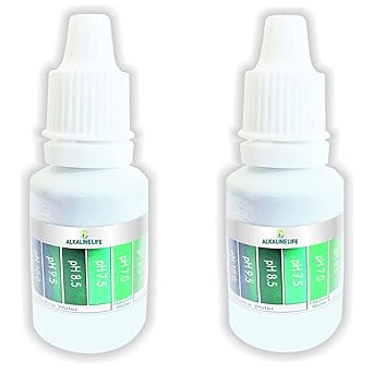Alkalinelife pH Test Liquid Drops for Water pH Testing with pH Colour Chart water purifier accessory 2 pieces.