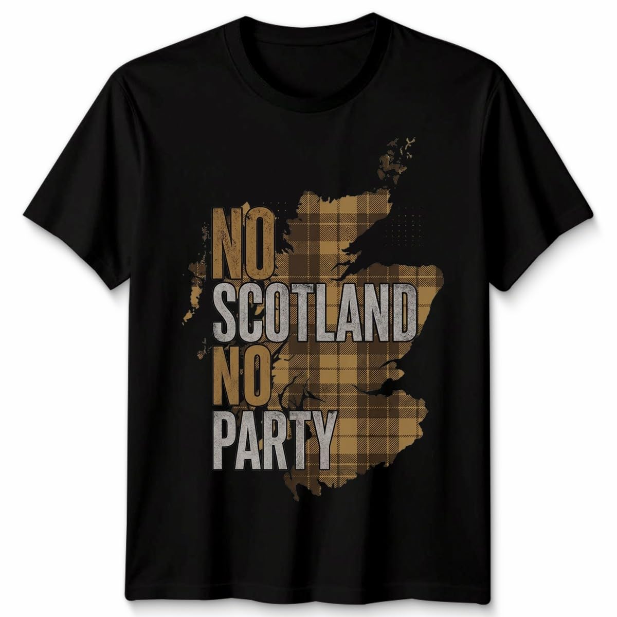 ATTAR APPAREL No Scotland No Party Unisex Football T Shirt Scottish Flag Soccer Fans Navy Gold Scotland Slogan Graphic Tee Unisex 4XL — image 1