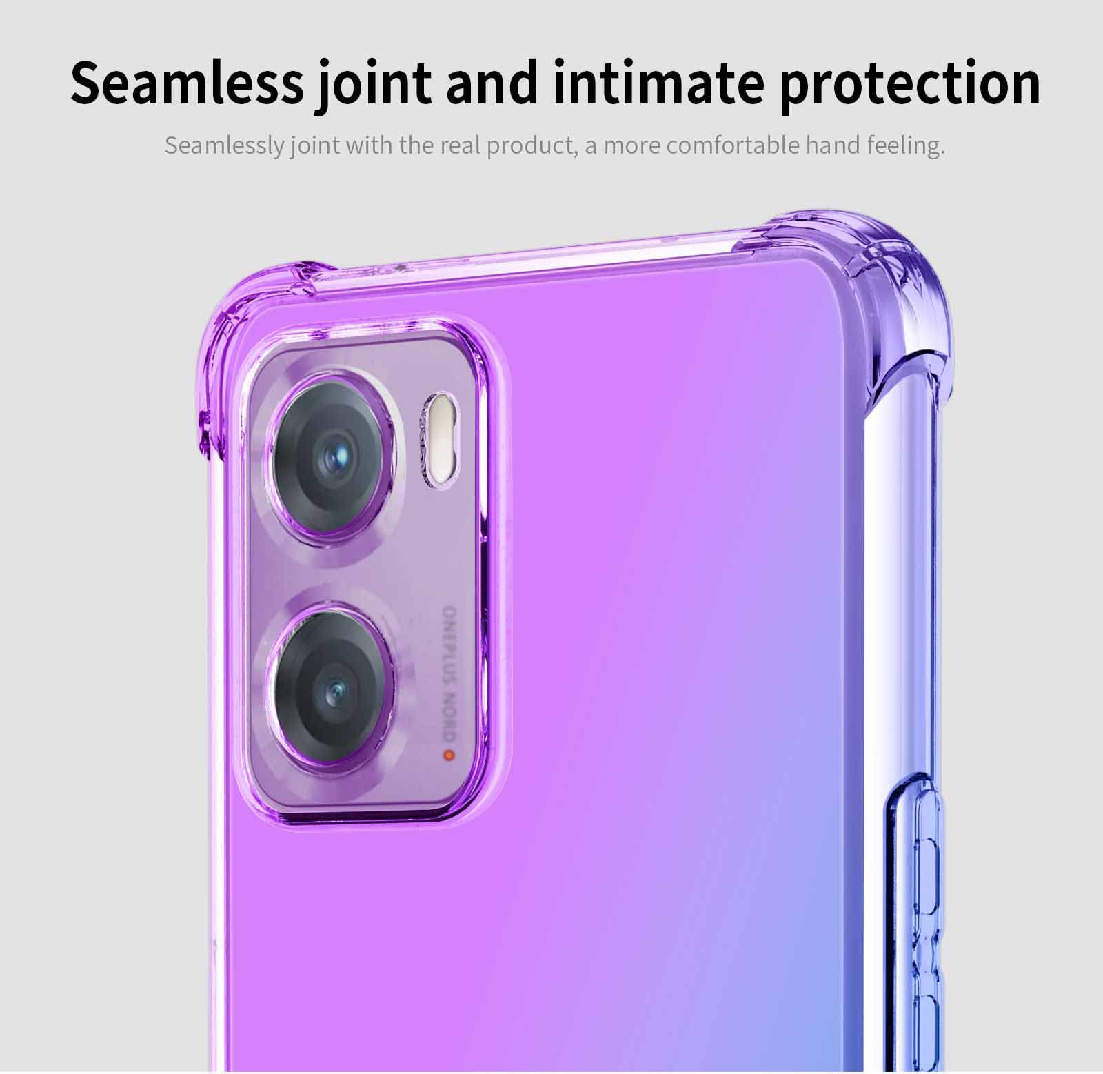 Cover Per Oppo A96 / A76 / A36 In TPU Con Effetto Gradiente | Rosa/Viola, Morbida, Ultra-sottile, Rinforzata Agli Angoli, Antiurto - 2