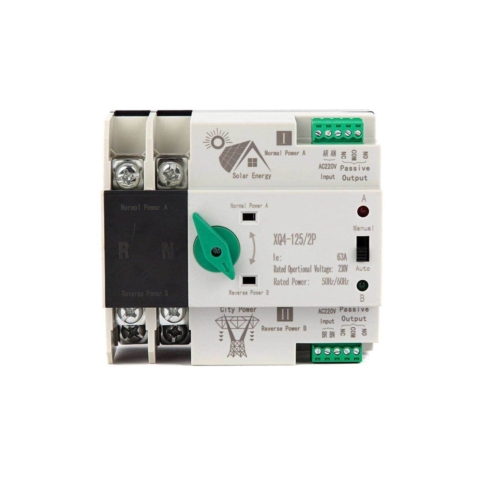 Interruttore Trasferimento Automatico ATS 2P 230V 100A - Montaggio Guida DIN Per Continuità Elettrica - Foto 6