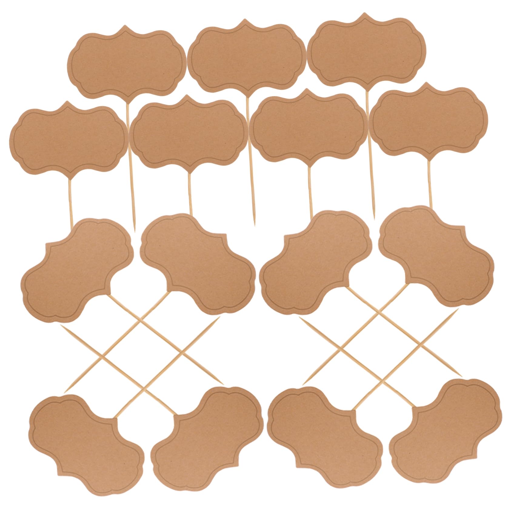 LALAFINA 24pcs Blank Toothpick Flags for Food Labels Charcuterie Board Signs Cake Inserts for Parties Weddings Buffets Writable Decorative Markers for Events