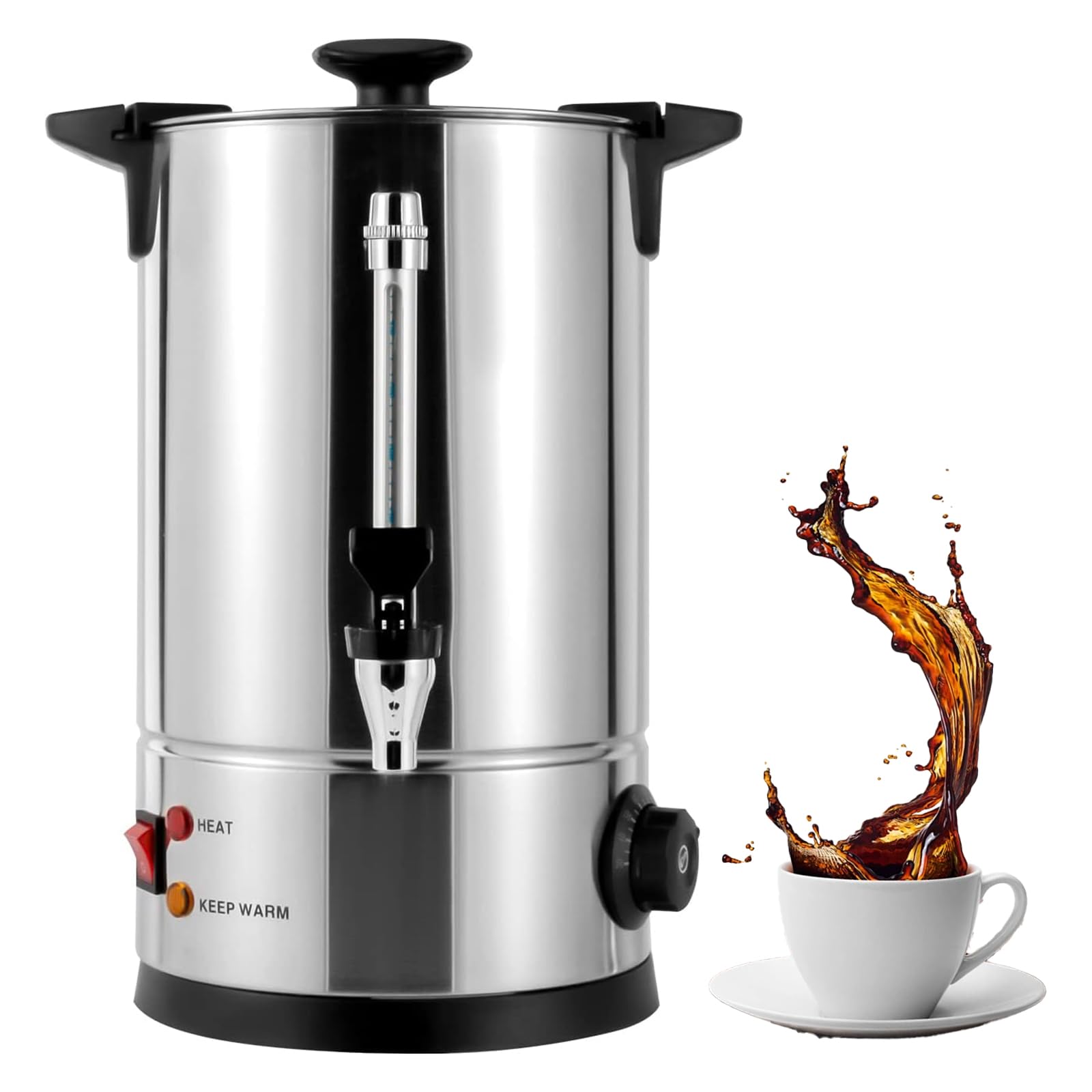Urne à café commerciale en inox de 25L avec thermostat réglable