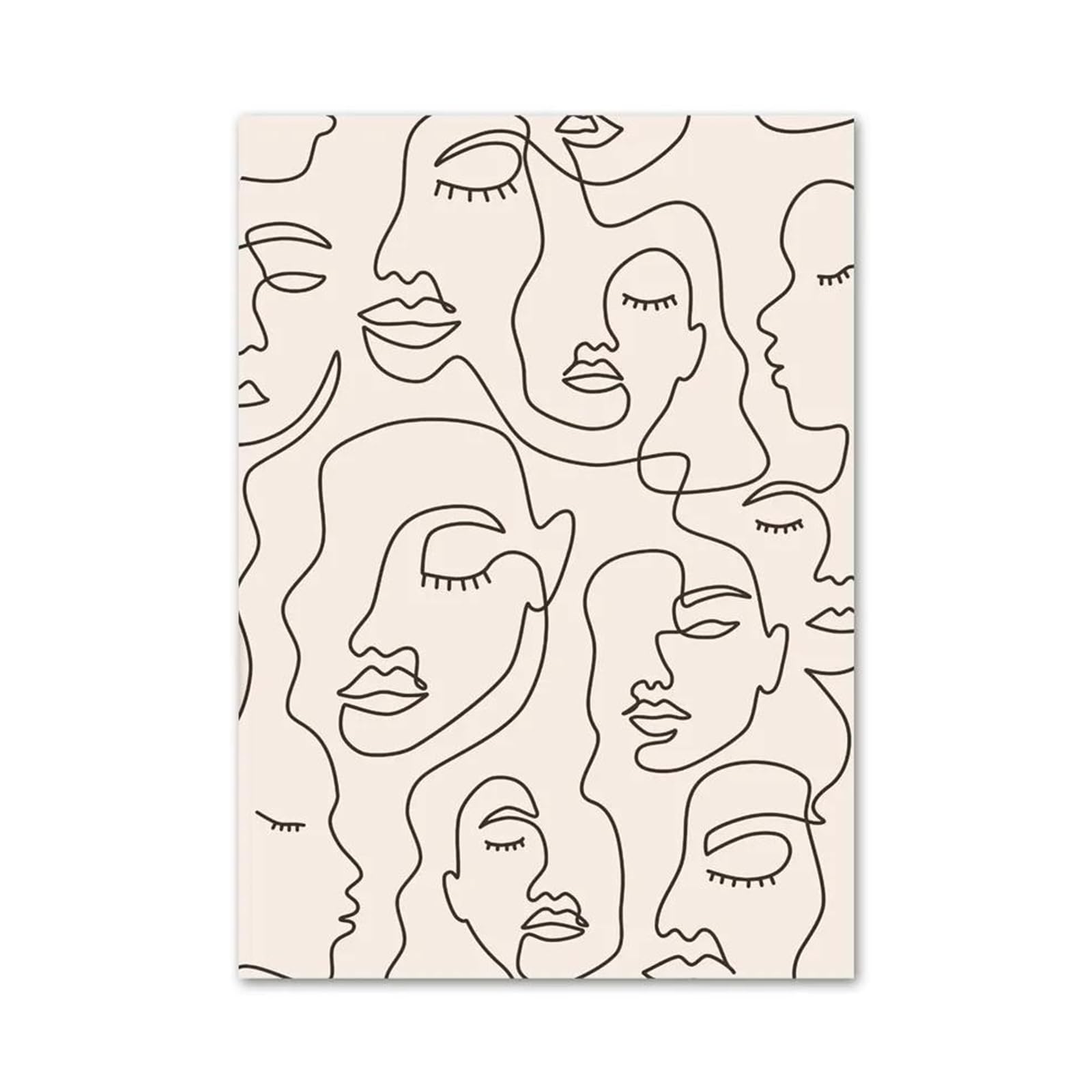 XENITE Wall Art Canvas Prints Boho Abstract Girl Leaf Rainbow Geometry Wall Art Canvas Painting No Frame Prints Pictures For Living Room Decor(D,50x70cm)