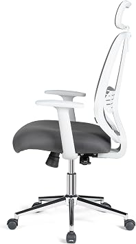 Velore X Ergonomik Ofis Koltuğu, Fileli, Metal Ayaklı, Beyaz, Çalışma Koltuğu