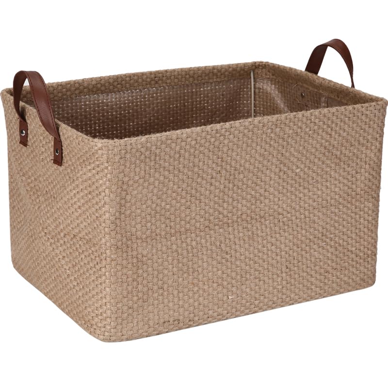 Sea Team Robuster Jute Aufbewahrungskorb mit Stützrahmen (42x30x25 cm) -...