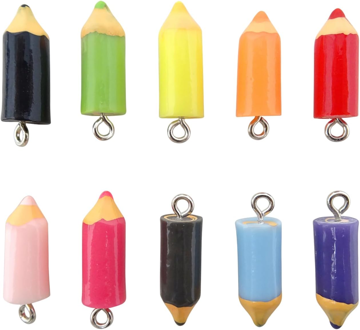 Honbay 20pcs Colorful Resin Pencil Charms Pendant for Earrings, Bracelets, Necklaces, Jewelry Making, DIY Crafts - Image 4