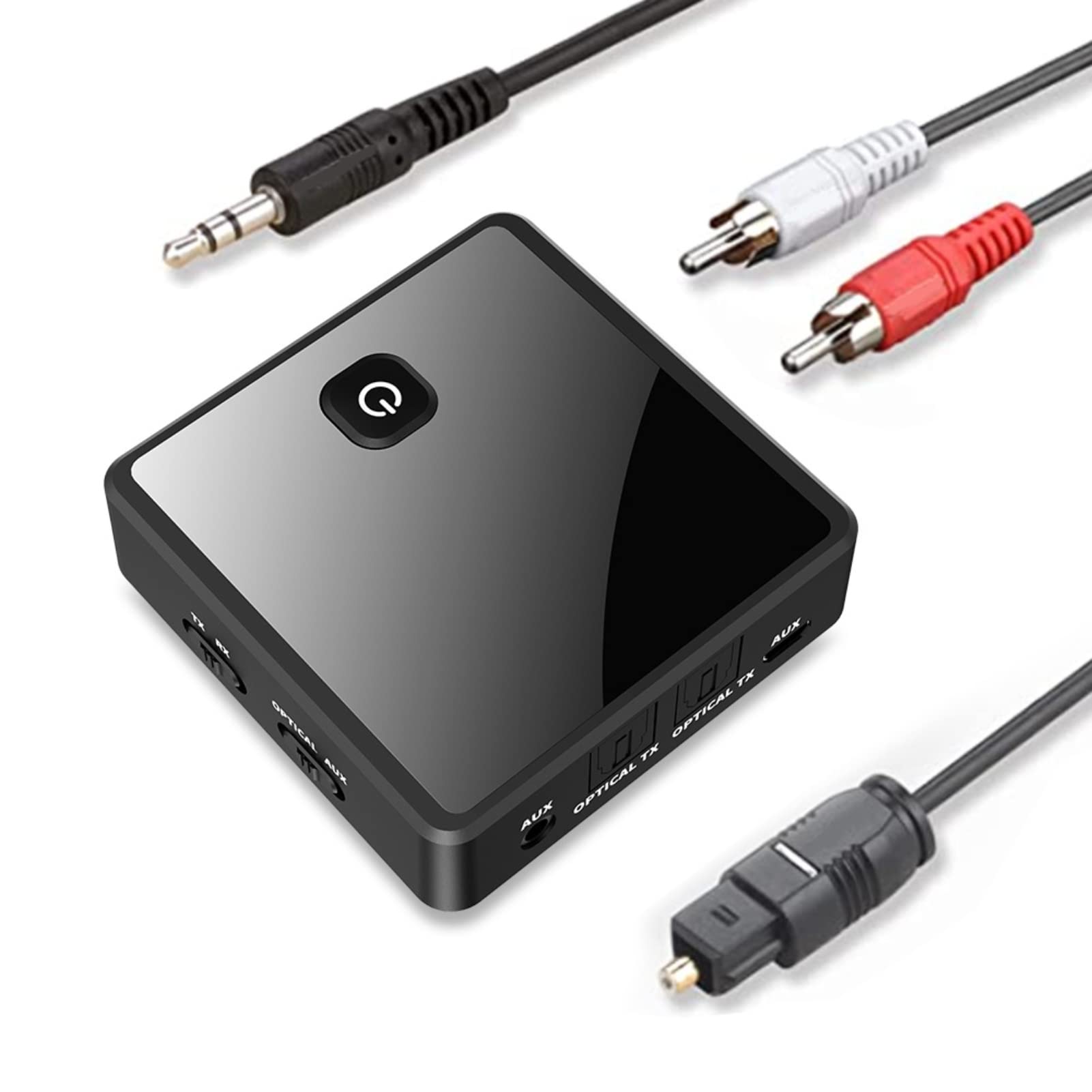 Récepteur émetteur Bluetooth 5.0, Adaptateur Audio sans Fil HiFi 2 en 1, Adaptateur Audio Optique AUX 3,5 mm, pour système stéréo TV/Maison/Voiture
