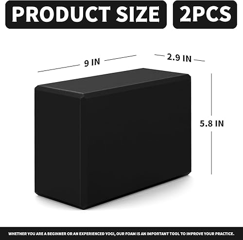 Miniatura 2 de Bloques de yoga 2 piezas, bloques de espuma de ladrillo de yoga de 9 x 6 x 3 pulgadas, bloque de espuma EVA, accesorios de yoga para yoga, pilates,