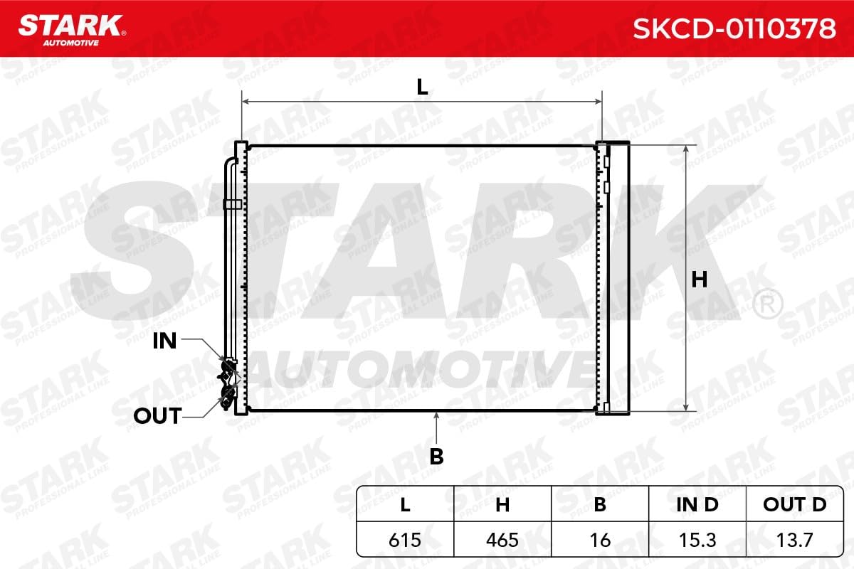 STARK SKCD-0110378 Condensatore climatizzatore con essiccatore Compatibilità con BMW 5 Sedan F10