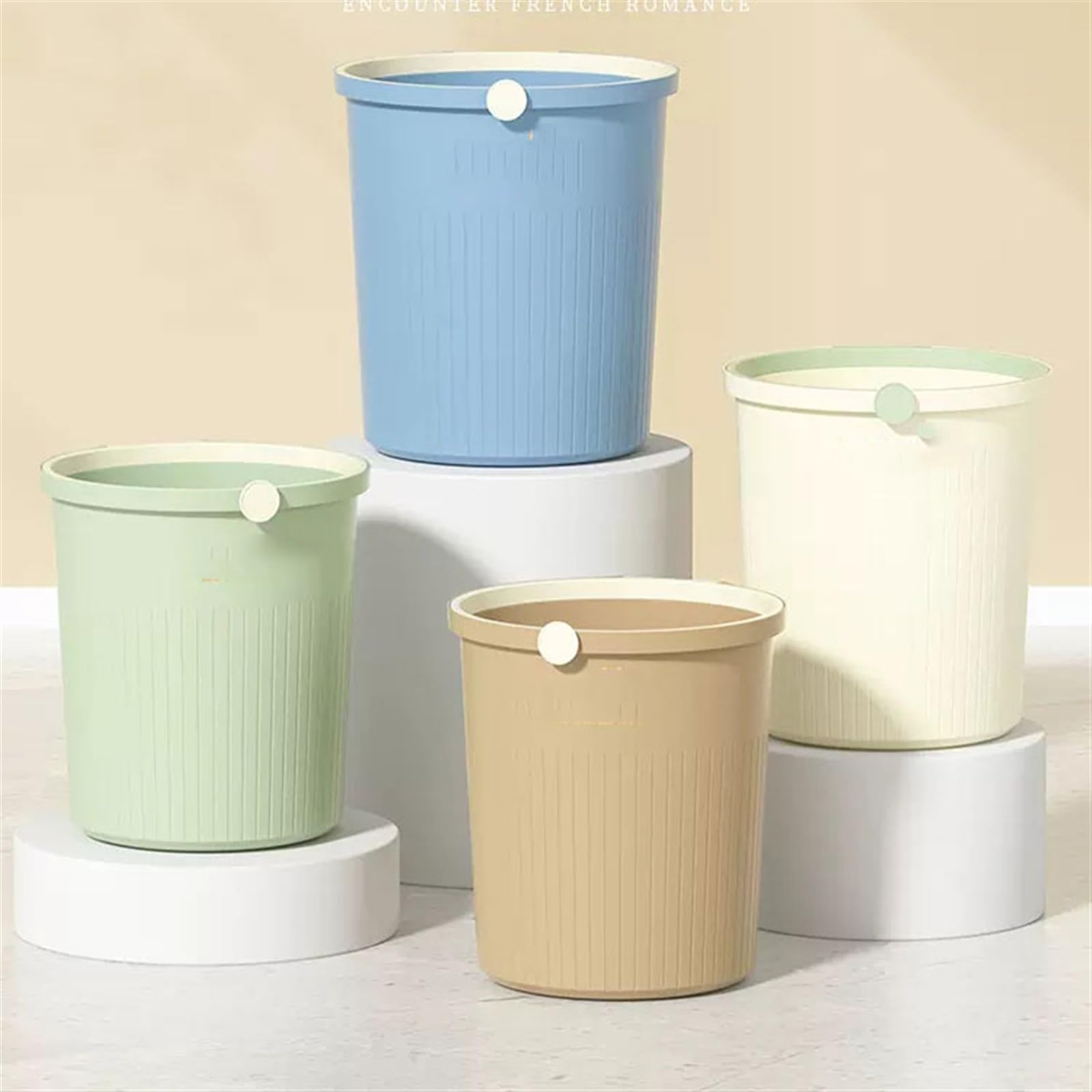 Pattumiera da bagno Cestino for la casa, semplice, di alto valore, soggiorno, camera da letto, ufficio, bagno, dormitorio, cestino for la carta Bidoni della spazzatura per interni(Blue,Piccolo)