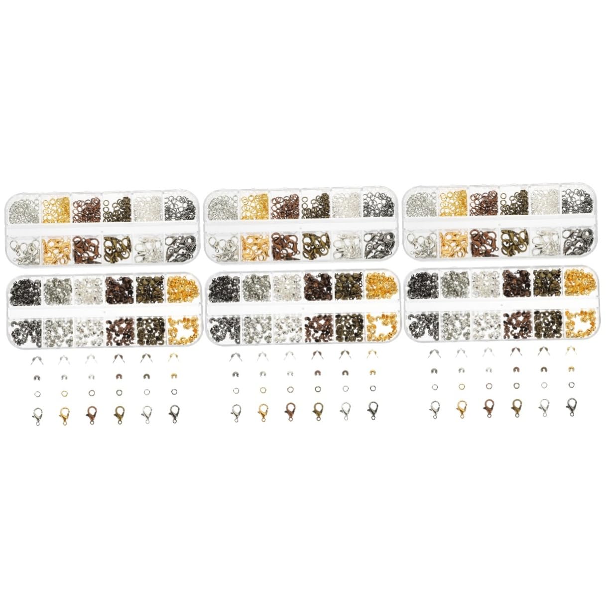 NUOBESTY 2346piezas Accesorios Para Joyería Conectores De Langosta Anillos Abiertos y Perlas Para Collares y Pulseras
