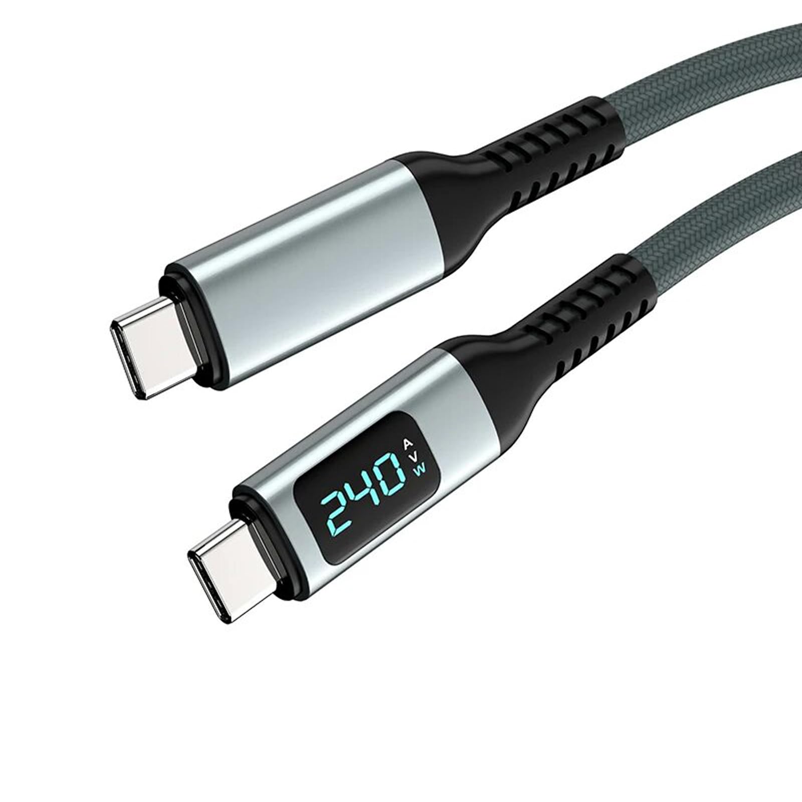 240W USB C to USB C Cable with LED Display,USB 4.0 Type C to Type C Fast Charging Data Transfer Cable with 8K 60Hz 40Gbps Video Data Transmission Projection Compatible with Smartphone Macbook iPad