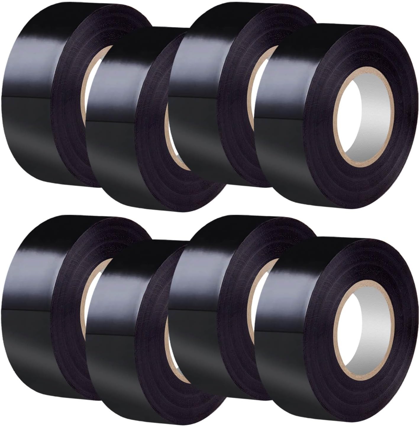 Black Electrical Tape 8Rolls, 7mils x 3/4 in x 30 ft, Flame Retardant,Waterproof,Strong Adhesive, Durable, Easy-Wrap,High Temp Electrical Tape Electric Super Vinyl