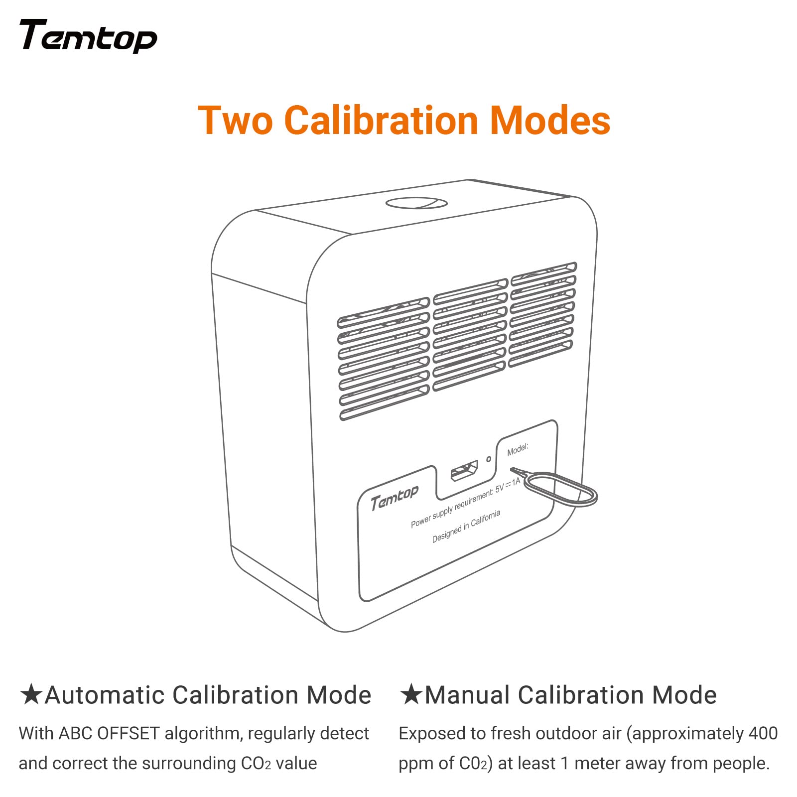Temtop C10 - Medidores de Calidad de Aire Inteligentes, Detector de CO2, Detector de Calidad del Aire, Monitor de CO2, Detector de dióxido de Carbono Interior, probador de CO2