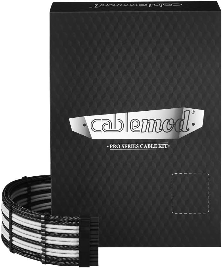 Buy 1 get 1 CableMod C-Series Pro ModMesh Sleeved Cable Kit for Corsair RM Yellow Label/AXi/HXi (Black + White)