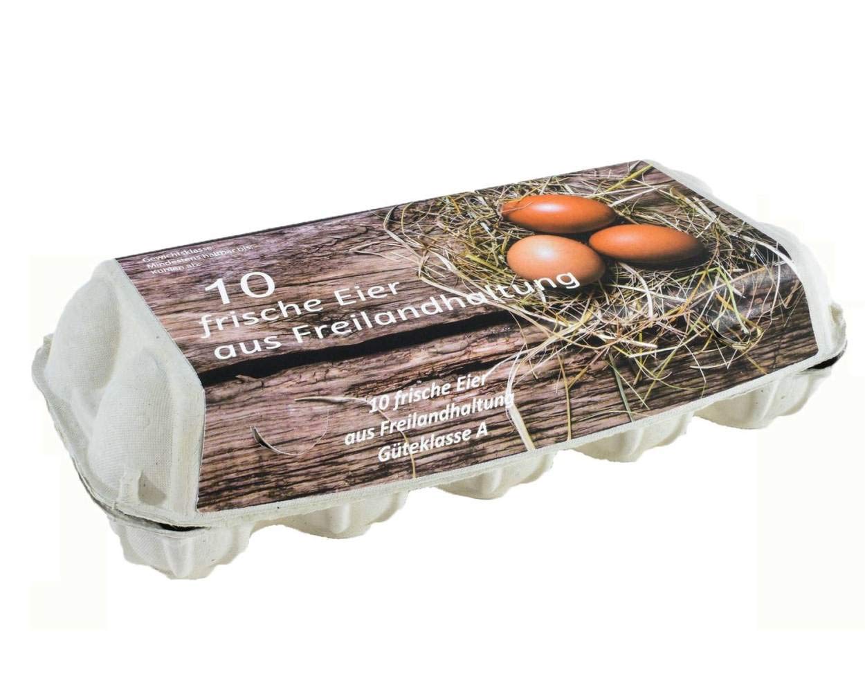154 Eierverpackungen für 10 Eier Freilandhaltung weiß für S M L