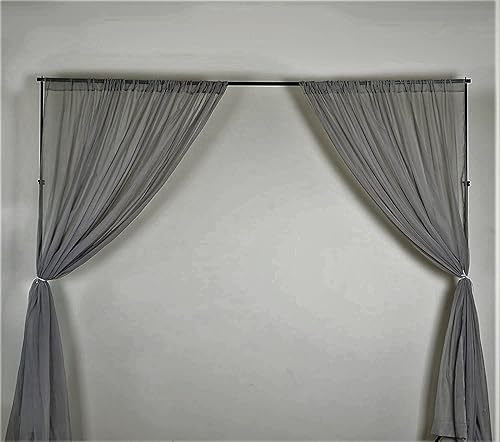 Miniatura 30 de Tela y espuma de New Creations Inc, ignífugo/resistente, transparente y transparente con telón de fondo de gasa, panel divisor de habitación, tubo y