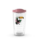 Tervis Birds of the Tropics Collection Made in USA Double Walled Insulated Tumbler Travel Cup Keeps Drinks Cold & Hot, 16oz, Toucan Time