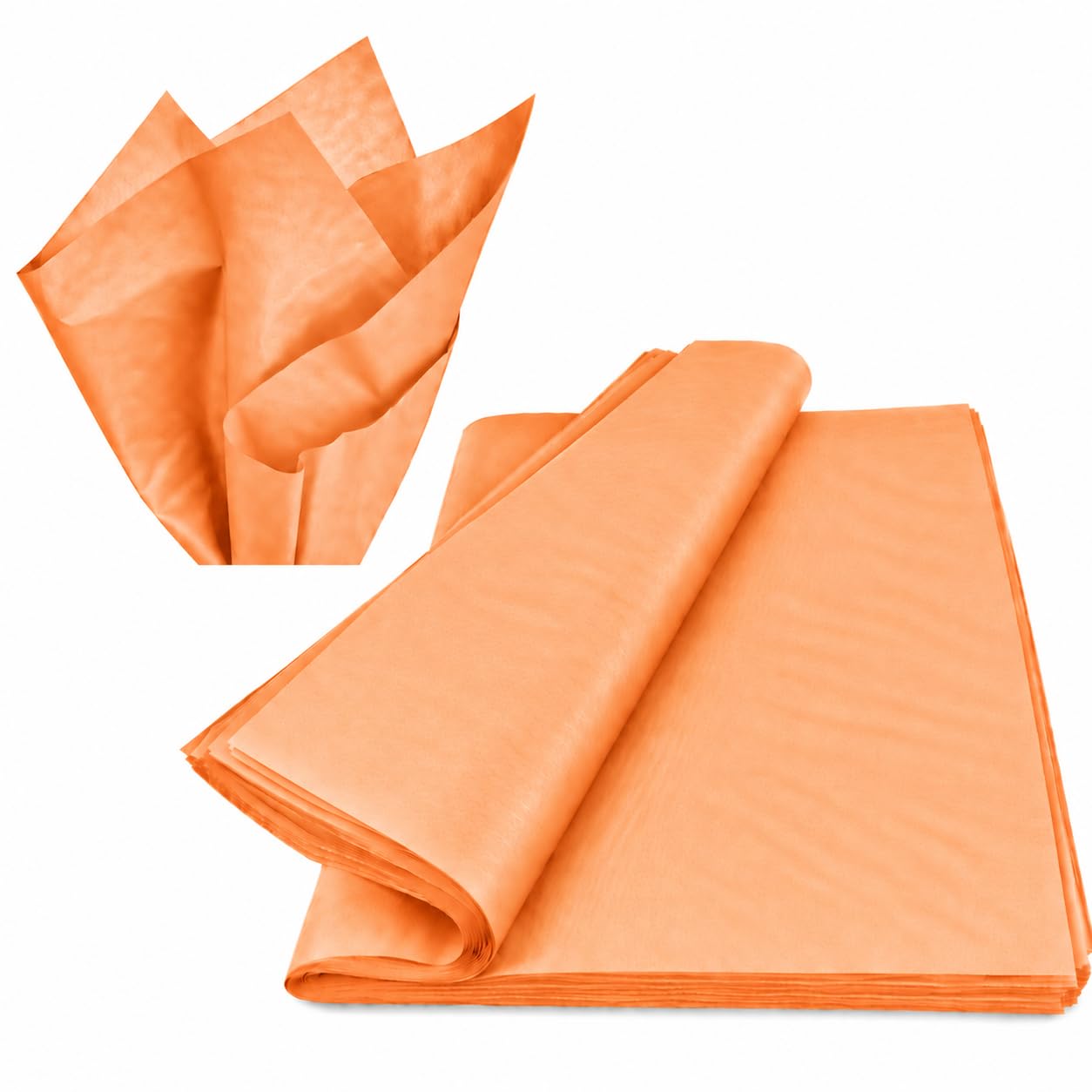 PMLAND 100 Sheets Light Orange Tissue Paper, 20 x 15 in, Gift Wrap &amp; Crafts