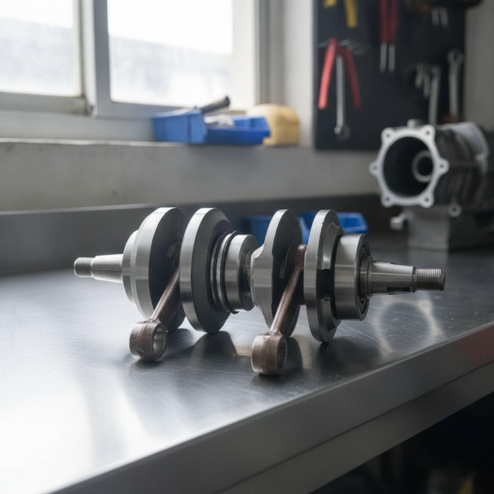 Albero Motore Marino Albero a Gomiti Albero Motore Biella Albero Motore Fuoribordo Albero Assemblato Metallo con Componenti Preinstallati per
