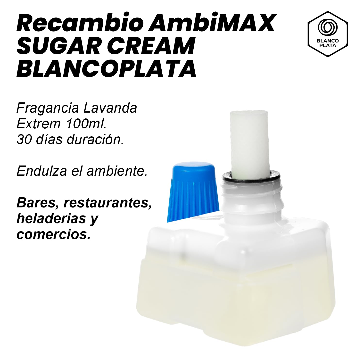 Ambimax Ambientador Cucas Ahuyenta cucarachas. Aroma eucalipto. Pack Aparato con luz led y 1 recambio. 30 días de duración 150m2 de cobertura. Bares, restaurantes, almacenes