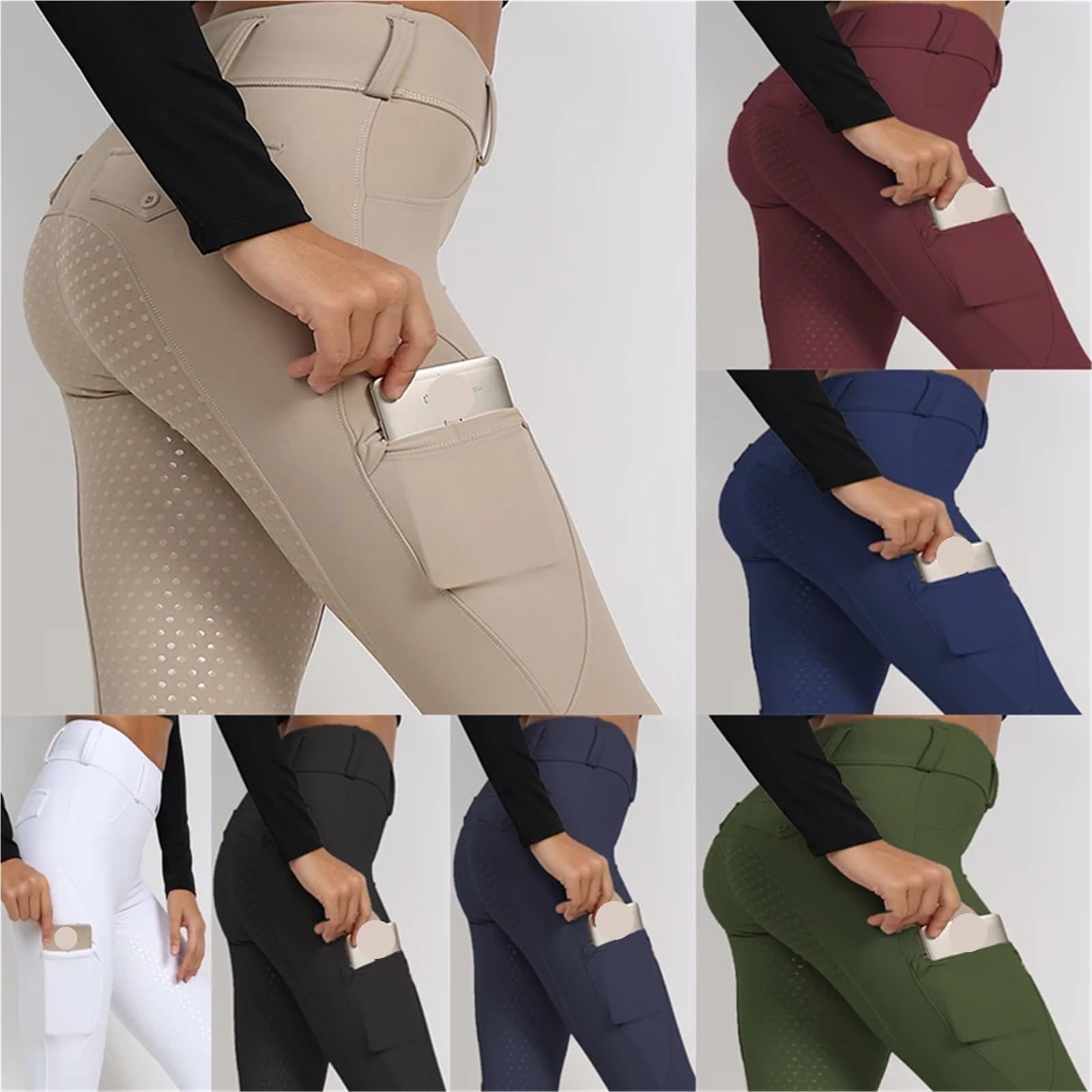 Pantalones De Montar A Caballo Mallas de Montar Silicona con Agarre Completo for Mujer, Pantalones a Caballo, Ropa Ecuestre para EquitacióN
