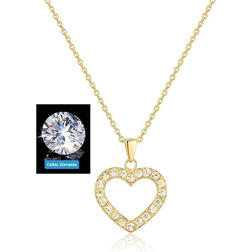 SIUMAL Plated Gold Necklaces for Women Trendy,Silver Necklace for Women,Boutique Dainty Heart Necklace as Birthday Gifts for Women