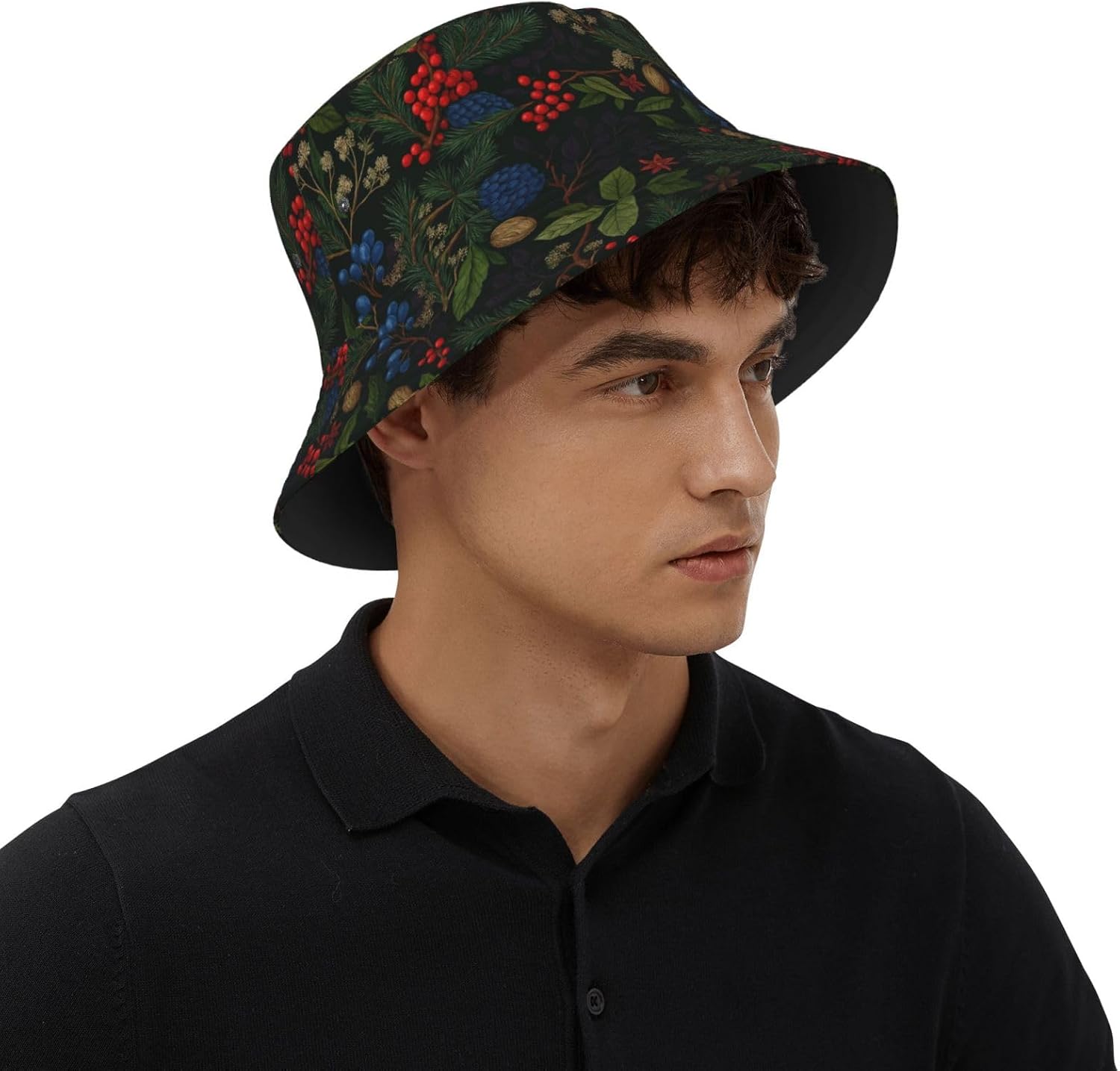 Merry Christmas Bucket Hat Outdoor Travel Beach Sun Hats Casual Fisherman Cap for Women Men - Image 5