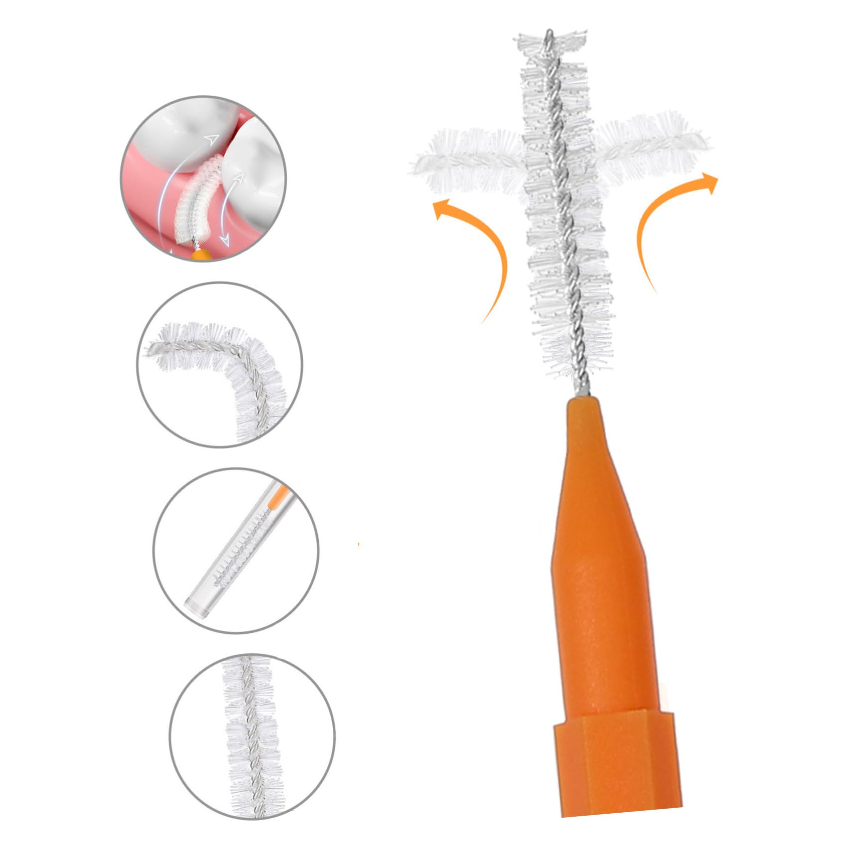 3 Set Scovolini Interdentali Colorati Per Denti Facile Utilizzo Inossidabile E Adatto Per Braces Orale Quotidiana Confezione 100 Pezzi*3
