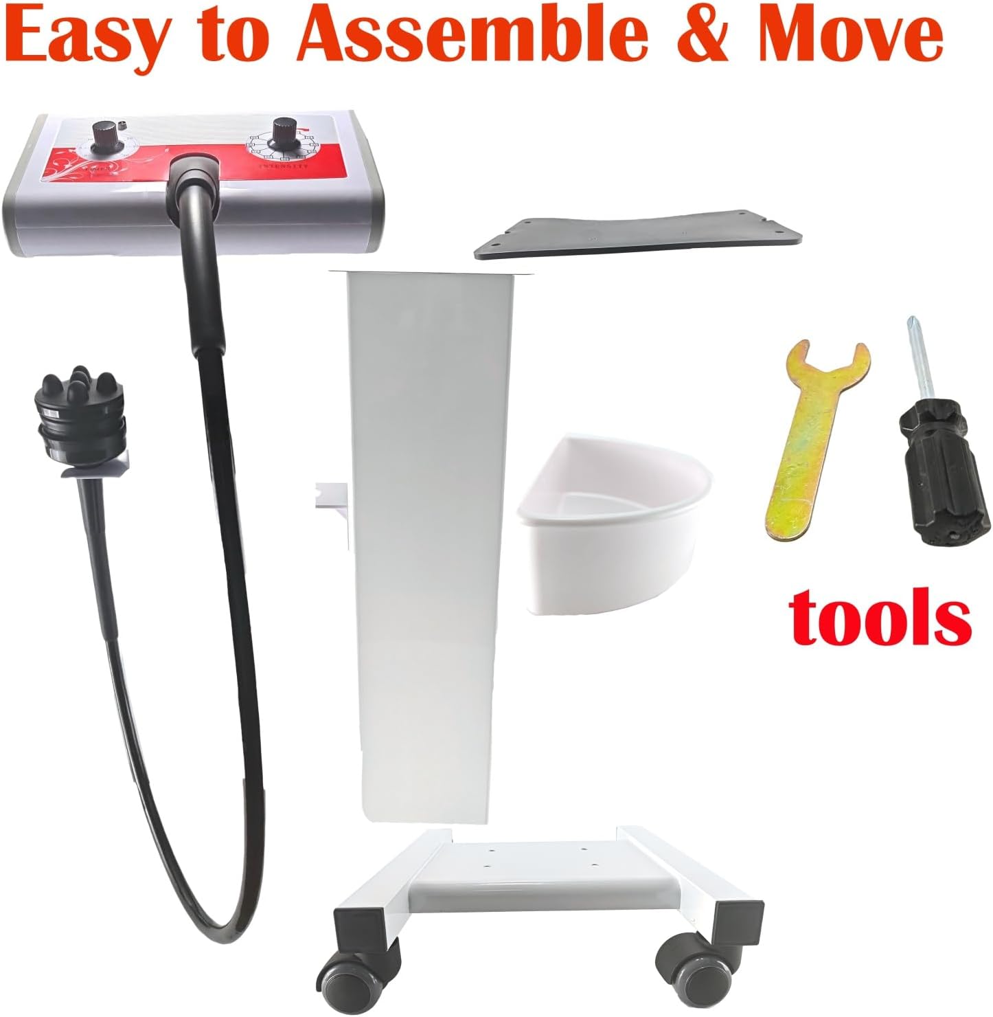 Cellulite Massager Electric Vibration Professional – with Trolley & 5 Interchangeable Heads, Deep Tissue Relief, Muscle Relaxation, Durable Design for Salon & Home Use