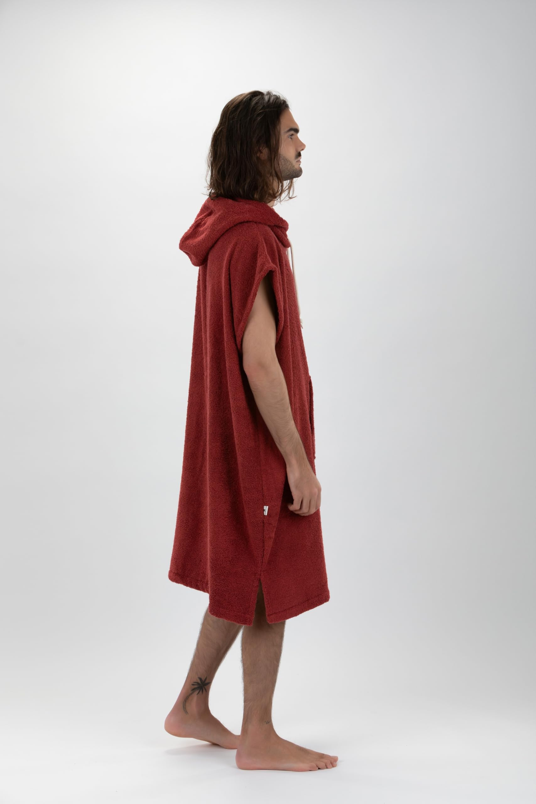 Surf Poncho Peignoir de bain polyvalent sans manches avec capuche et poche avant, en coton premium, idéal pour le surf, la natation, le camping et les sports de plein air Unisexe Taille