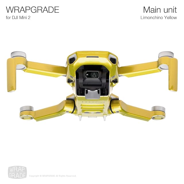 Foto 3 de 6 de WRAPGRADE Skin Conjunto de Pegatinas Compatible con dji Mini 2 (LIMONCINO Yellow)