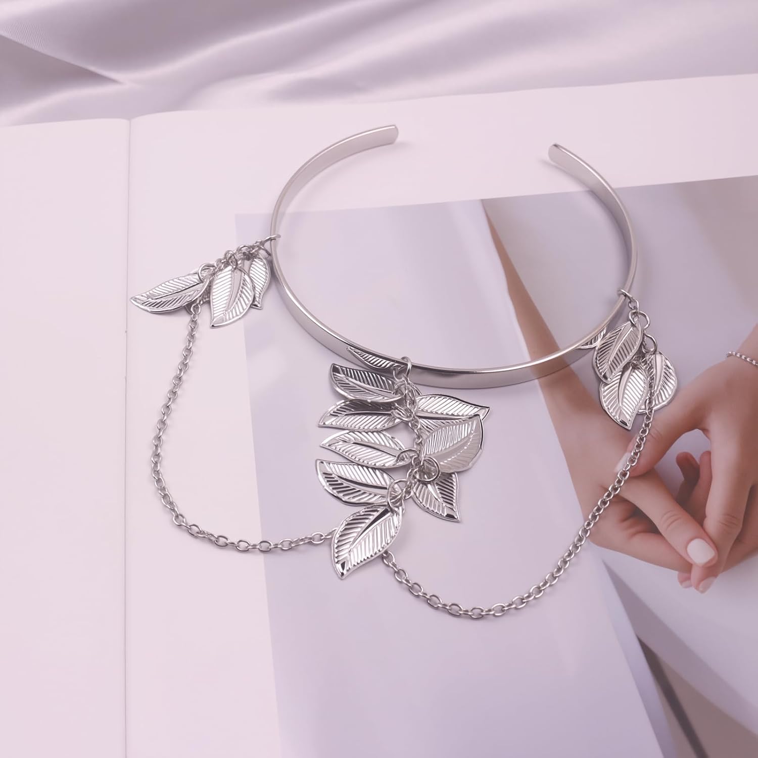 6Pcs Arm Cuff Gold Upper Arm Cuff Bracelets Bangle Jewelry Adjustable Armband Set for Women - Image 6