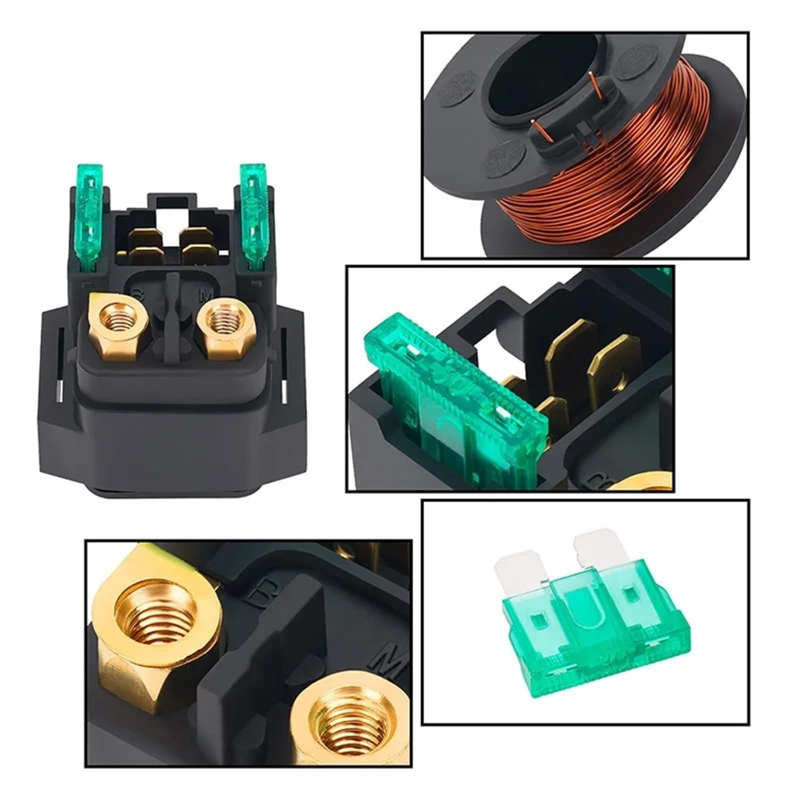 Relè Solenoide Avviamento Compatibile con YFM350fwa Grizzly 350 4WD per 450 Hunter 2007-2014 Starter per Moto per Parti di Sostituzione del Relè 4SV-81940-10-00