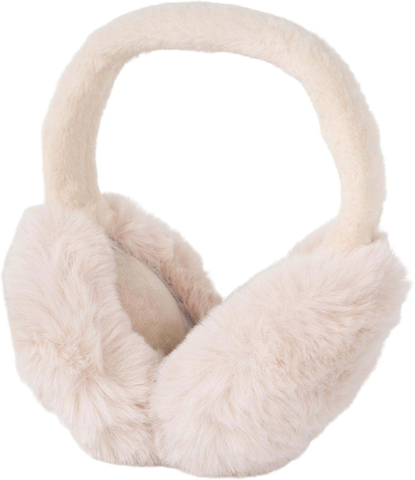 styleBREAKER Women's ear warmers single-coloured in soft teddy fur look - Fluffy soft ear muffs for cold winter days 04026070, Colour:Beige