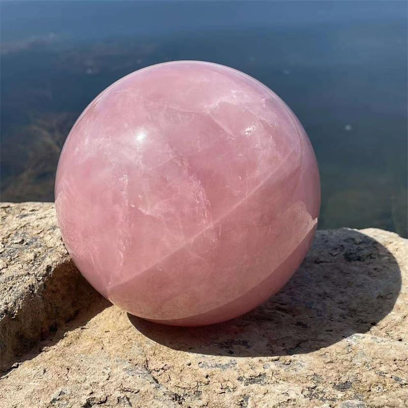 80mm-90mm スピリチュアル ナチュラル ロック クリスタル ヒーリング ストーン ボール 瞑想 ローズ クォーツ クリスタル