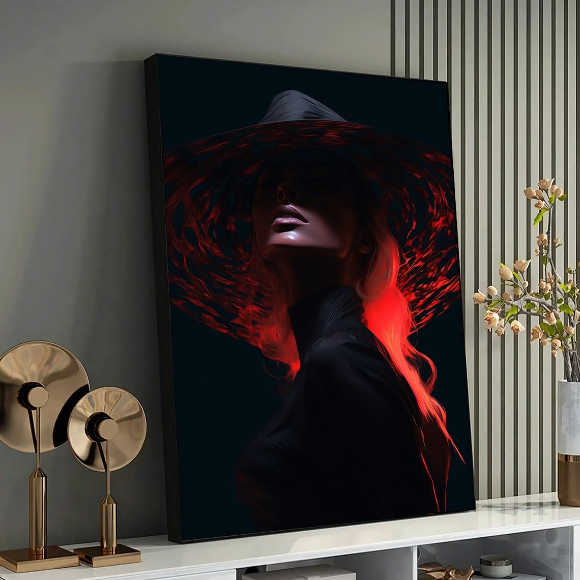 Affiche esthétique rouge et noire portrait femme tableau toile - 6