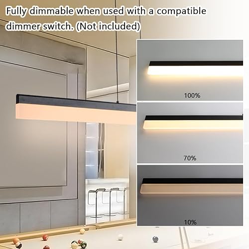 Miniatura 5 de Lámpara Colgante Lineal Moderna Regulable LED Candelabro Negro Minimalista Luminaria para Isla de Cocina con Cable Ajustable para Comedor Bar Mesa