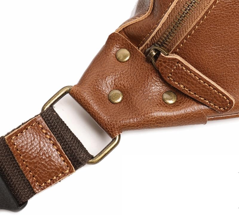 Retro Genuine Leather Men's Crossbody Bag Casual Large Capacity Cowhide Shoulder