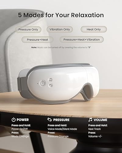 Miniatura 63 de RENPHO Eyeris - Masajeador de ojos con calor, regalos de cumpleaños y Navidad para nietos, mamá, papá, mujeres, hombres, masajeador facial, máscara