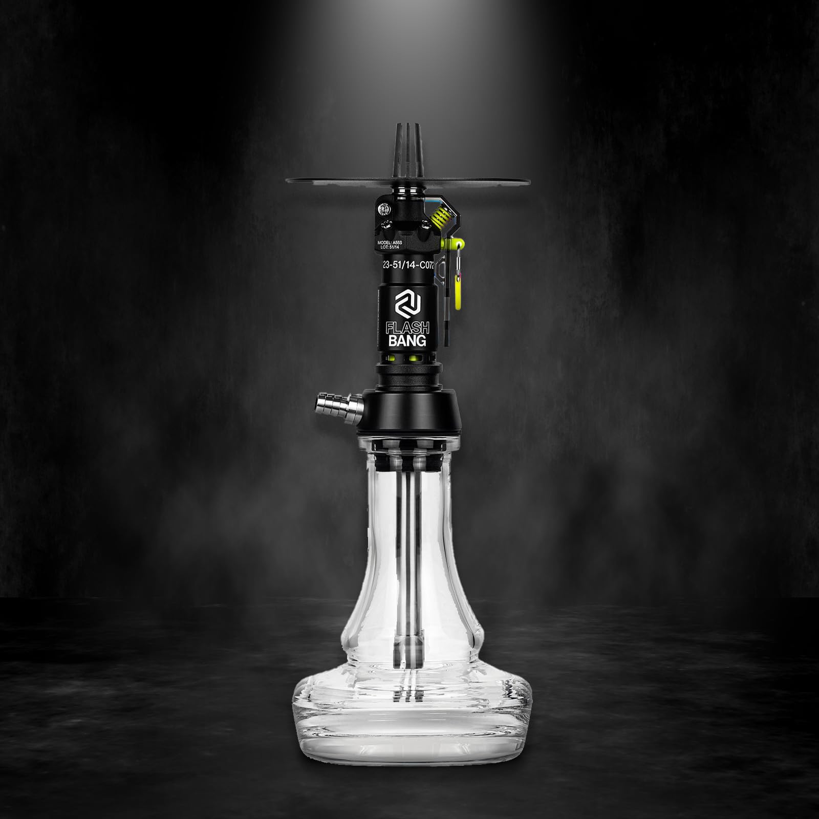 Moze - Amotion - Flashbang - Premium Edelstahl Shisha in detailierter Flashbang Optik - Hochwertige Verarbeitung (Slate)