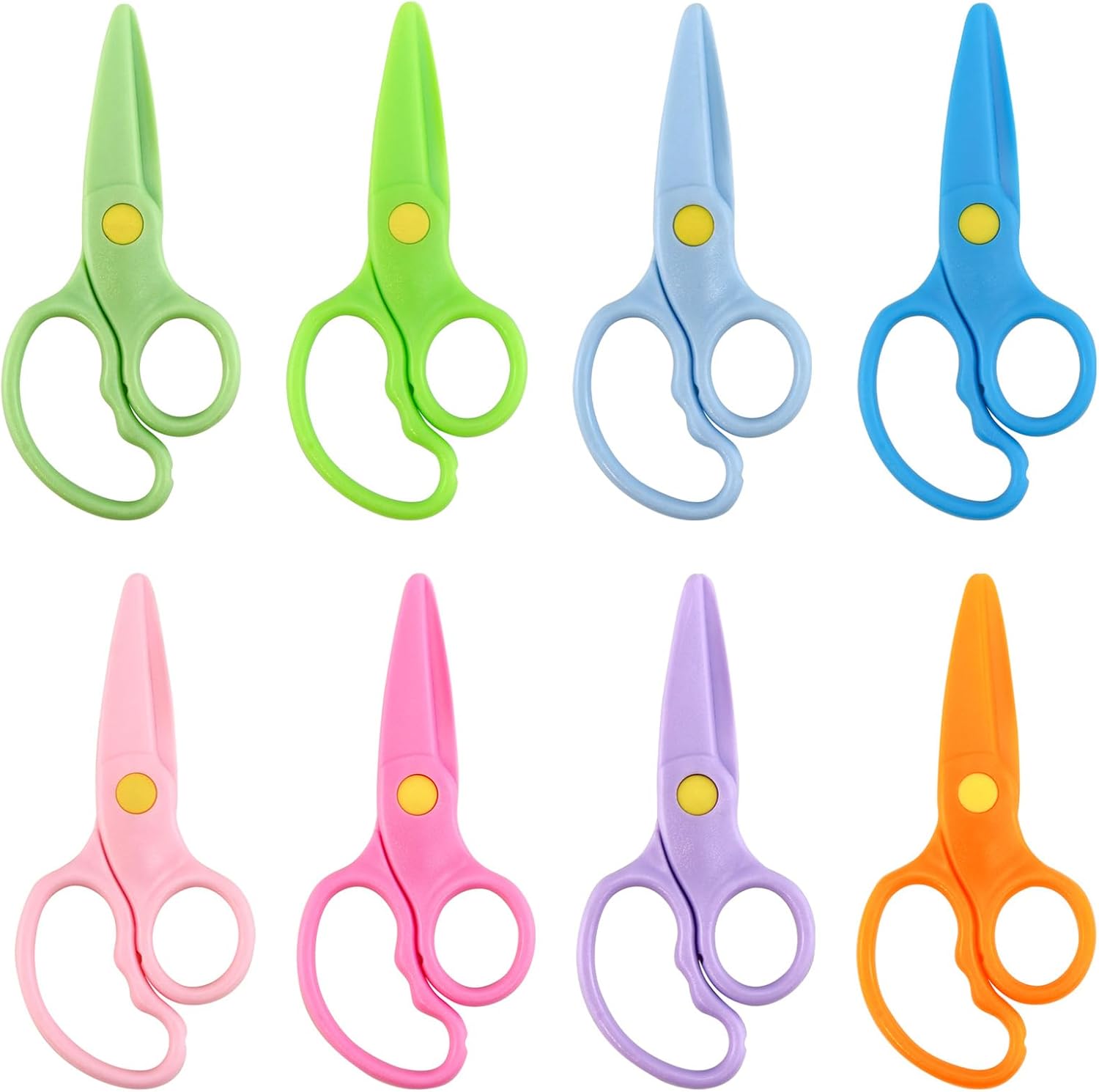 プラスチック安全はさみ 8個セット カラフルな幼稚園トレーニングはさみ アートプロジェクトやペーパークラフト用品用