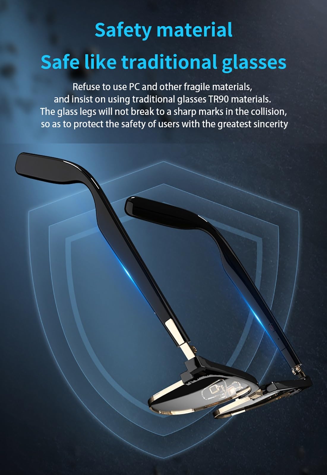 5.3 Occhiali intelligenti accoppiati Bluetooth IP67 Impermeabili per chiamate in vivavoce e musica Occhiali da sole con protezione UV esterna...