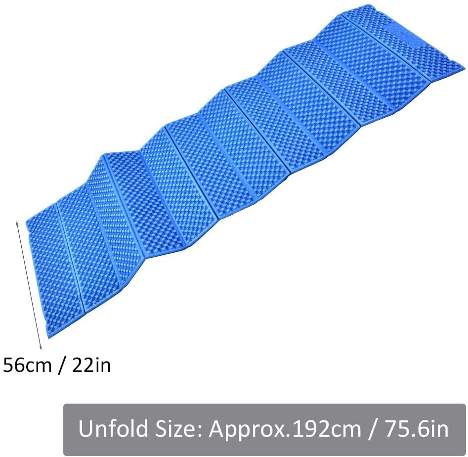 Srliya Foam Camping Pads for Hiking, Outdoor Foam Camping Mat Folding Beach Tent Sleeping Pad Waterproof Mattress (Blue)