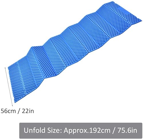 Miniatura 6 de Luqeeg Alfombrilla de espuma ultraligera para dormir, impermeable para camping, espuma al aire libre, alfombra de camping plegable para playa,